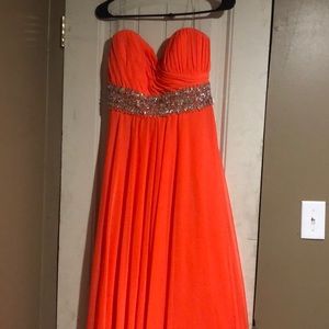 Beautiful floor length off the shoulder dress